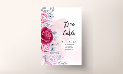 Beautiful Watercolor Floral Wedding Invitation Card
