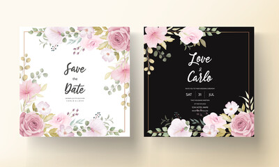 Beautiful Wedding Invitation Card With Beautiful Flower Decoration_2