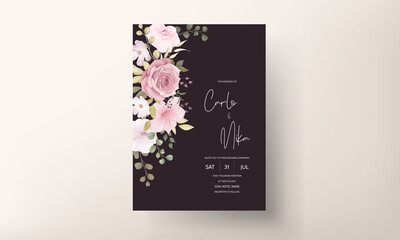 Beautiful Wedding Invitation Card With Beautiful Flower Decoration
