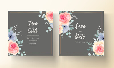 Beautiful Wedding Invitation Card With Beautiful Flower Decoration_4
