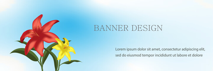 banner design lily red and yellow template graphics