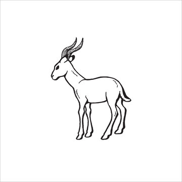 Goat logo design on white background.