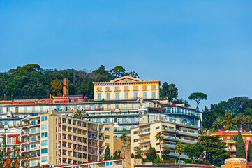 Fototapeta na wymiar Marvelous view of the Naples City, Italy historic marina area Borgo Marinari