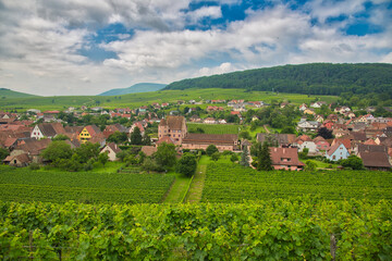 Blick auf Soultzmatt in den Vogesen