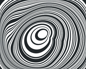 Fototapeta premium Black halftone dots in vortex form. Geometric art. Trendy design element.Circular and radial lines volute, helix.Segmented circle with rotation.Radiating arc lines.Cochlear