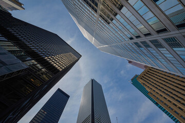 Fototapeta na wymiar Modern office buildings in the financial district