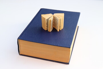Miniaturwörterbuch auf großem Wörterbuch.