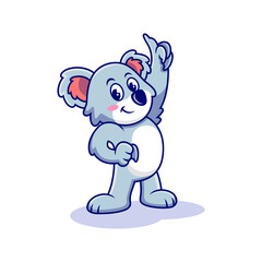 Fototapeta premium Cartoon koala with cute pose. Premium Vector