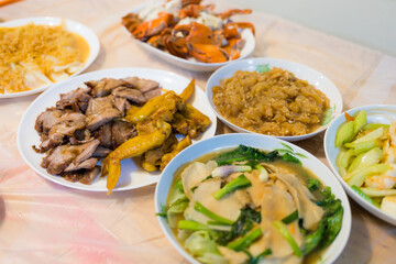Homemade dinner with Hong Kong style dishes