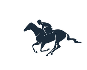 Horse racing emblem template. Isolated vector logo.