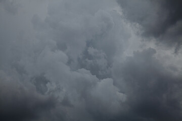 Rain clouds, texture, background. Gray sky and bad weather in spring. Climate change. A storm...
