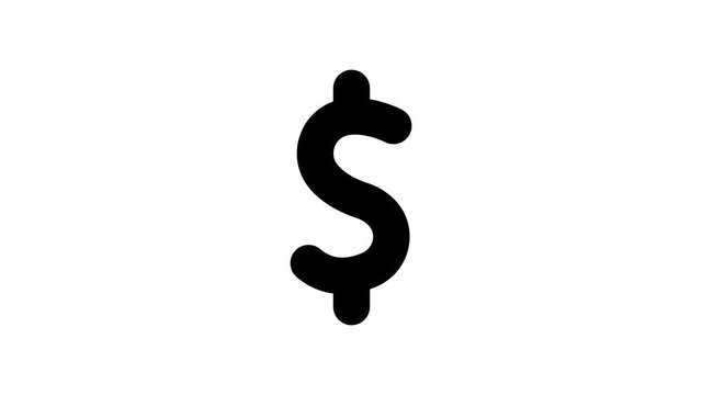 Coin symbol. Dollar icon. Money sign. Dollar money cash icon. 4k animation