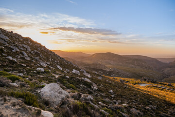 Fototapeta na wymiar Shot of Swartberg Pass during sunset in the Little Karoo Western Cape South Africa