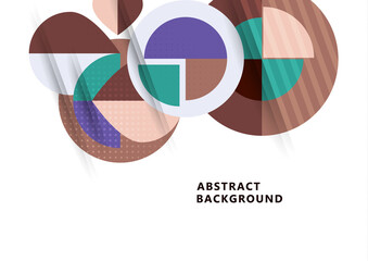 Dynamic trendy geometric abstract background. Modern overlapping round shapes. Corporate design. Template for a poster, banner, business card, postcard. Vector