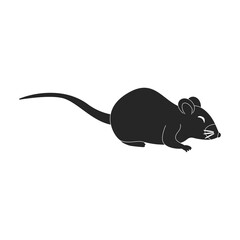 Mouse vector black icon. Vector illustration rat on white background. Isolated black illustration icon of mouse .