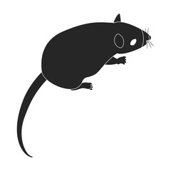 Mouse vector black icon. Vector illustration rat on white background. Isolated black illustration icon of mouse .