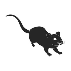 Mouse vector black icon. Vector illustration rat on white background. Isolated black illustration icon of mouse .