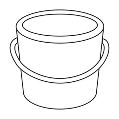 Wooden bucket vector icon.Outline vector icon isolated on white background wooden bucket.