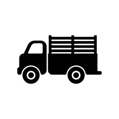 Truck icon. Black silhouette. Side view. Vector simple flat graphic illustration. The isolated object on a white background. Isolate.