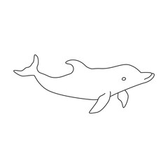 Dolphin vector outline icon. Vector illustration sea animal on white background. Isolated outline illustration icon of dolphin.