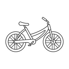 Bicycle child vector outline icon. Vector illustration bike children on white background. Isolated outline illustration icon of bicycle child .