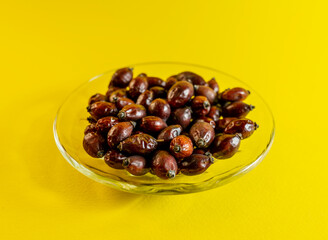 wild Rose seed in yellow background