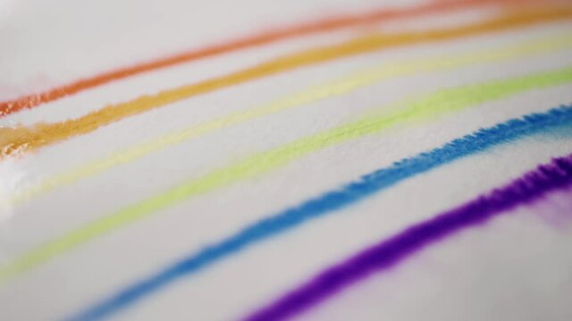 lgbt flag painted in watercolor on white paper
