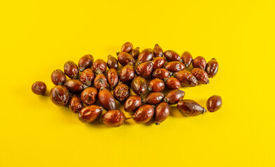 wild Rose seed in yellow background