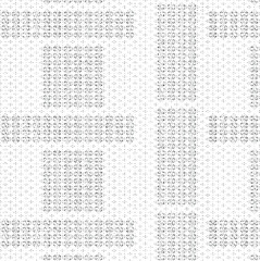 Obraz premium Rough, irregular texture composed of monochrome geometric elements. Overlay distressed grunge background. Abstract vector illustration. Isolated on white background. EPS10