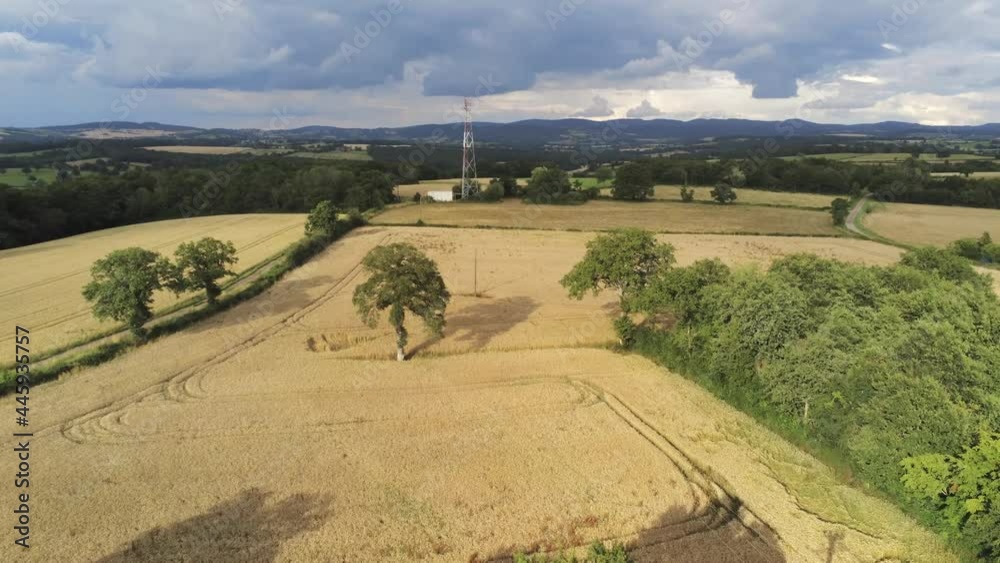 Wall mural Paysage rural dans la Nièvre, vue aérienne, Bourgogne