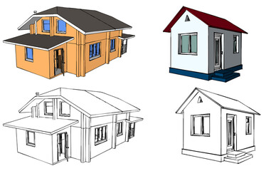 House Blueprint layout. Home Building Architecture. Vector illustration. Illustration on white background
