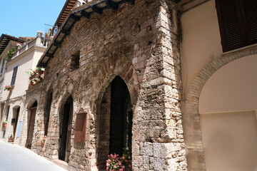 Fototapeta na wymiar church of san biagio in the medieval town of spello umbria