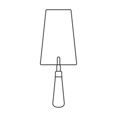 Trowel for masonry vector outline icon. Vector illustration tool for masonry on white background. Isolated outline illustration icon of trowel .
