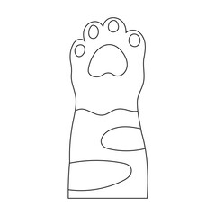 Paw cat vector outline icon. Vector illustration foot on white background. Isolated outline illustration icon of paw cat.