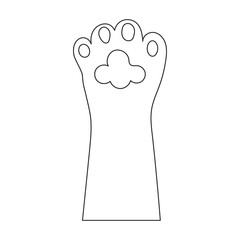 Paw cat vector outline icon. Vector illustration foot on white background. Isolated outline illustration icon of paw cat.