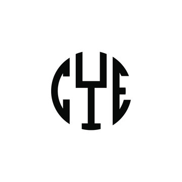 CYE letter logo design. CYE letter in circle shape. CYE Creative three letter logo. Logo with three letters. CYE circle logo. CYE letter vector design logo 