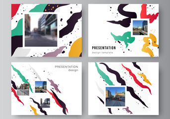 Vector layout of the presentation slides design business templates, multipurpose template for presentation brochure, brochure cover, business report, agency, corporate, portfolio, pitch deck, startup.