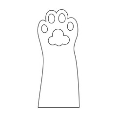 Paw cat vector outline icon. Vector illustration foot on white background. Isolated outline illustration icon of paw cat.