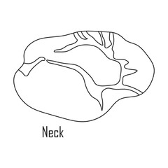 Steak meat vector outline icon. Vector illustration food on white background. Isolated outline illustration icon of steak meat.