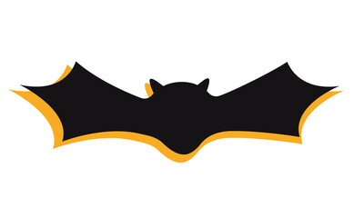 Bat in flat style. Classic Halloween symbol