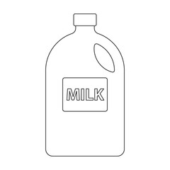 Milk vector icon.Outline vector icon isolated on white background milk.