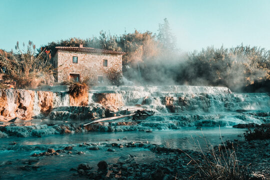 Terme di Saturnia. A group of hot springs. Few kilometers from the village of Saturnia - Italy.