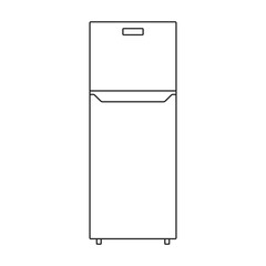 Freezer vector outline icon. Vector illustration refrigerator fridge on white background. Isolated outline illustration icon of freezer.