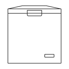 Freezer vector outline icon. Vector illustration refrigerator fridge on white background. Isolated outline illustration icon of freezer.