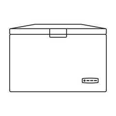 Freezer vector outline icon. Vector illustration refrigerator fridge on white background. Isolated outline illustration icon of freezer.