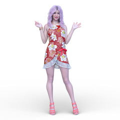 ワンピースを着た女性