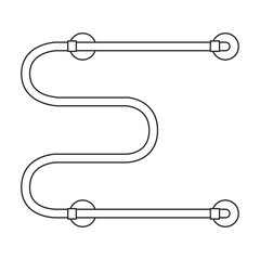 Heater vector outline icon. Vector illustration boiler on white background. Isolated outline illustration icon of heater .