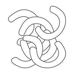 Pasta vector outline icon. Vector illustration spaghetti on white background. Isolated outline illustration icon of pasta.