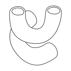 Pasta vector outline icon. Vector illustration spaghetti on white background. Isolated outline illustration icon of pasta.