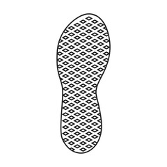 Footprint vector outline icon. Vector illustration sole print on white background. Isolated outline illustration icon of footprint .